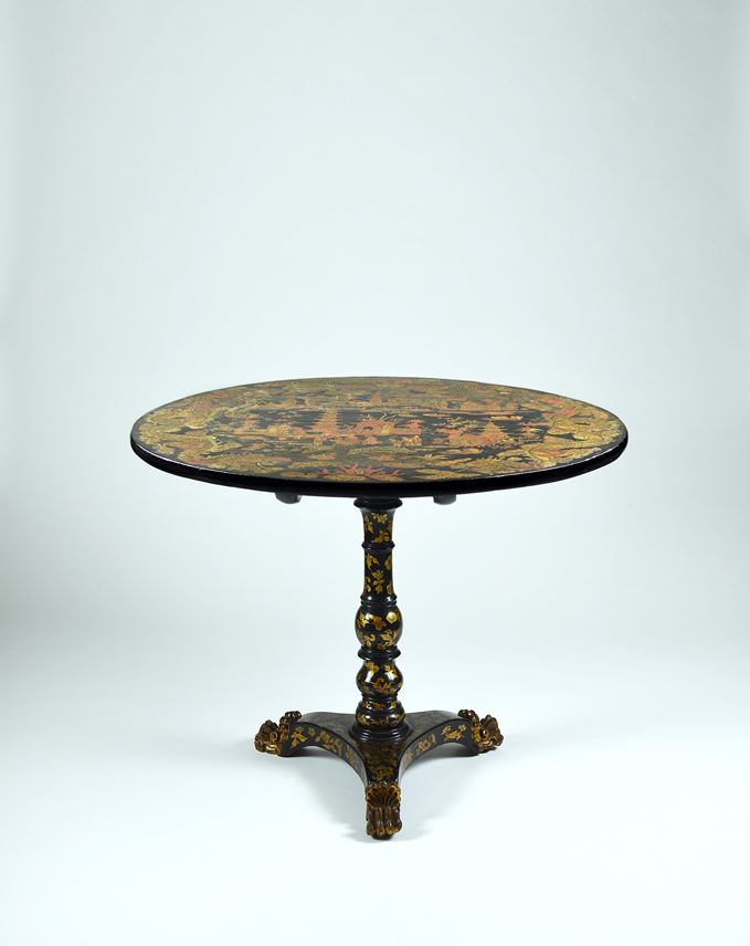A Fine Chinese Export Lacquer Circular Tilt Top Table | MasterArt